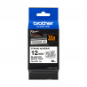 Brother Cassette à ruban pour étiqueteuse TZe-S231 originale – Noir sur blanc, adhésif puissant, 12 mm de large
