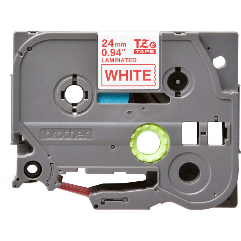 Brother TZe-252 - Cassette à ruban pour étiqueteuse originale – Rouge sur blanc, 24 mm de large