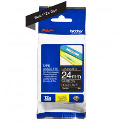 Brother TZe-355 - Cassette à ruban pour étiqueteuse originale – Blanc sur noir, 24 mm de large