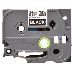 Brother TZe-355 - Cassette à ruban pour étiqueteuse originale – Blanc sur noir, 24 mm de large