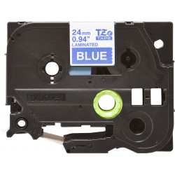 Brother TZe-555 - Cassette à ruban pour étiqueteuse originale – Blanc sur bleu, 24 mm de large