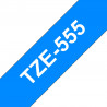 Brother TZe-555 - Cassette à ruban pour étiqueteuse originale – Blanc sur bleu, 24 mm de large