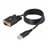 StarTech.com Câble USB-Série de 1m - Rétention COM, Vis/Écrous Interchangeables, Adaptateur USB vers DB9 RS232, Convertisse