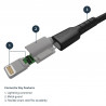 StarTech.com Câble USB-A vers Lightning Noir Robuste 2m - Câble de Charge/Synchronisation de Type A vers Lightning en Fibre A