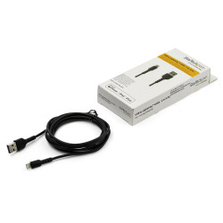 StarTech.com Câble USB-A vers Lightning Noir Robuste 2m - Câble de Charge/Synchronisation de Type A vers Lightning en Fibre A