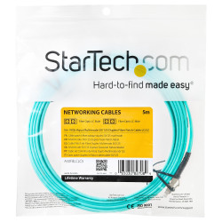 StarTech.com Câble Fibre Optique Multimode de 5m LC/UPC à LC/UPC OM3, Fibre Zipcord Full Duplex 50/125µm, Réseaux 100G, LOM