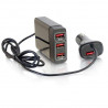 C2G Chargeur voiture USB 4 ports avec rallonge pour les passagers, sortie de 5,8 A