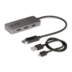 StarTech.com Hub MST à 3 Ports - DisplayPort vers 3x HDMI, Trois Moniteurs 4K 60Hz, Adaptateur Vidéo Multi-Moniteur DP 1.4, C