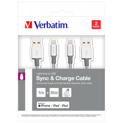 Verbatim 48873 câble Lightning 1 m Acier inoxydable