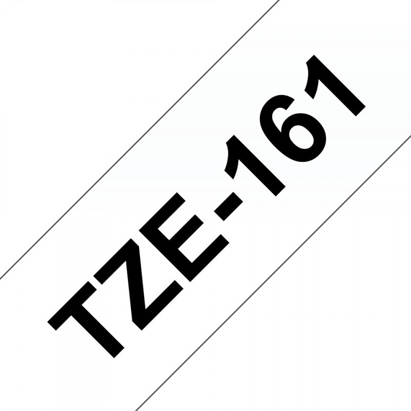Brother TZe-161 - Cassette à ruban pour étiqueteuse originale – Noir sur transparent, 36 mm de large