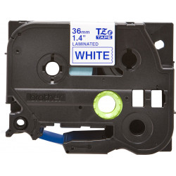 Brother TZe-263 - Cassette à ruban pour étiqueteuse originale – Bleu sur blanc, 36 mm de large