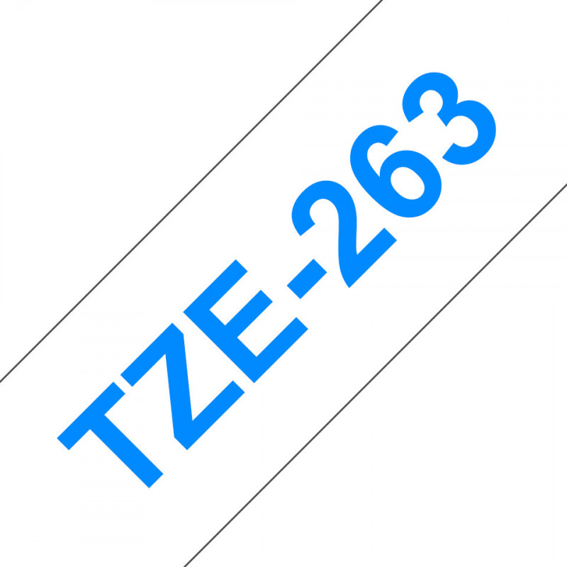 Brother TZe-263 - Cassette à ruban pour étiqueteuse originale – Bleu sur blanc, 36 mm de large