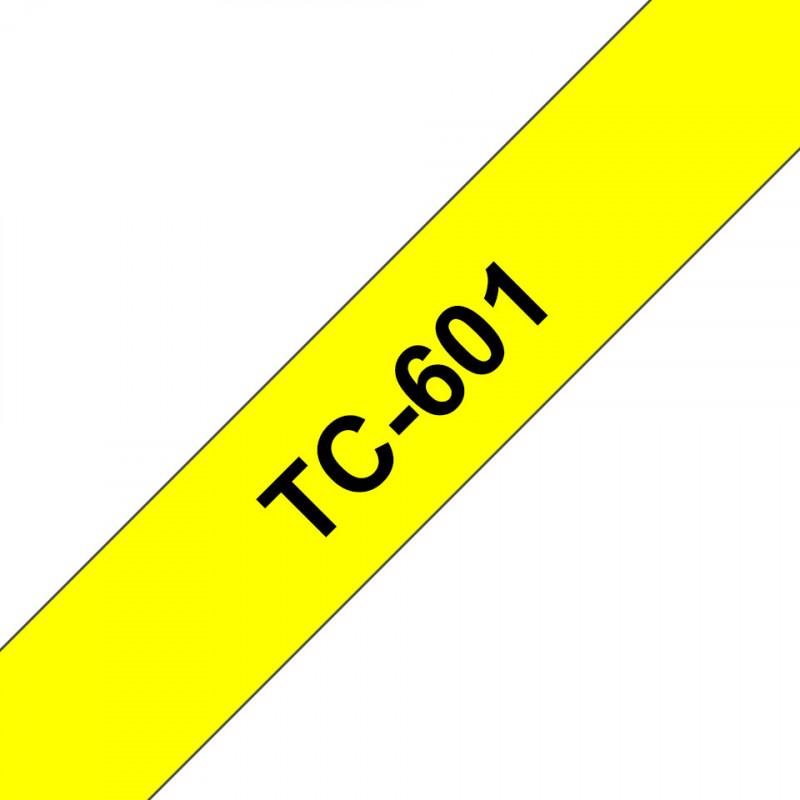 Brother TC-601 ruban d'étiquette Noir sur jaune