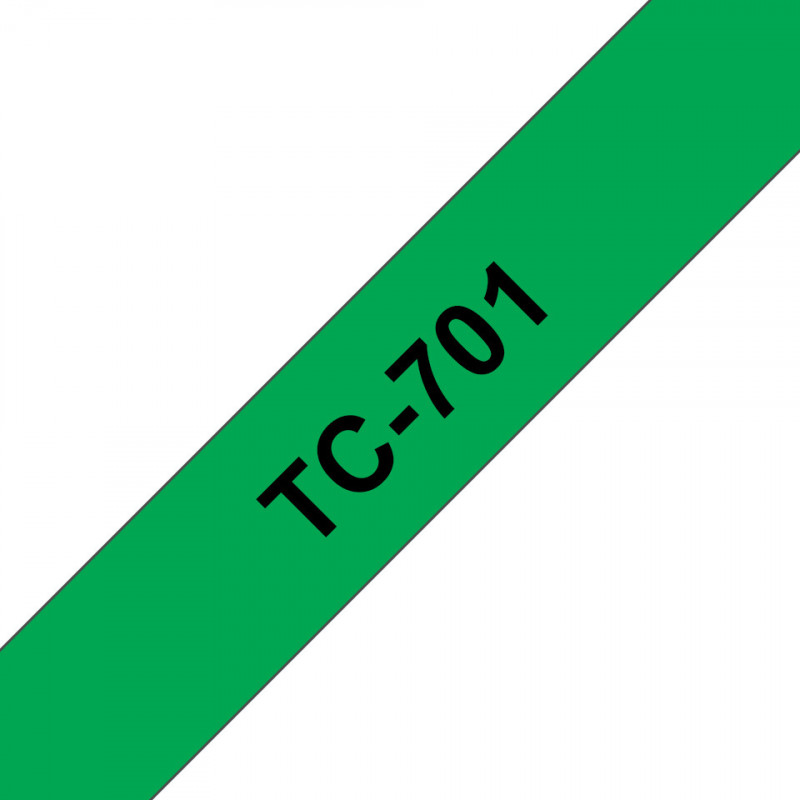 Brother TC-701 ruban d'étiquette Noir sur vert