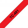 Brother TC-491 ruban d'étiquette Noir sur rouge