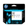 HP 72 tête d'impression DesignJet noir mat et jaune