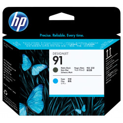 HP 91 tête d'impression noir mat et cyan