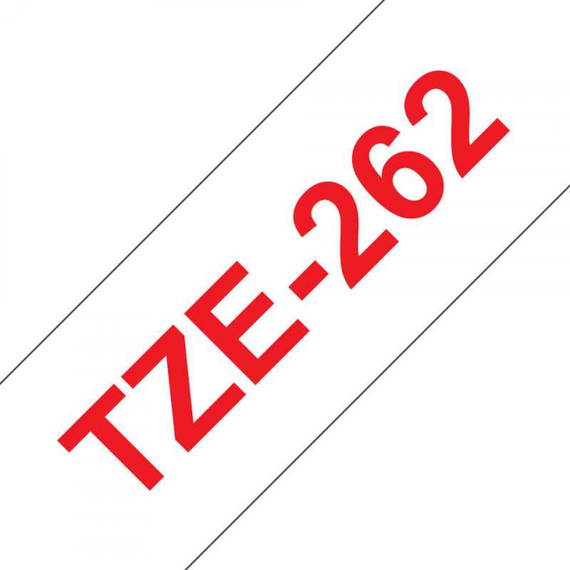 Brother TZE-262 ruban d'étiquette Rouge sur blanc