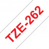 Brother TZE-262 ruban d'étiquette Rouge sur blanc