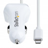 StarTech.com Chargeur Voiture Lightning avec Câble Spiralé - Chargeur Iphone 1m - Double Chargeur USB pour Telephones et Tabl