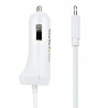 StarTech.com Chargeur Voiture Lightning avec Câble Spiralé - Chargeur Iphone 1m - Double Chargeur USB pour Telephones et Tabl