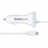 StarTech.com Chargeur Voiture Lightning avec Câble Spiralé - Chargeur Iphone 1m - Double Chargeur USB pour Telephones et Tabl