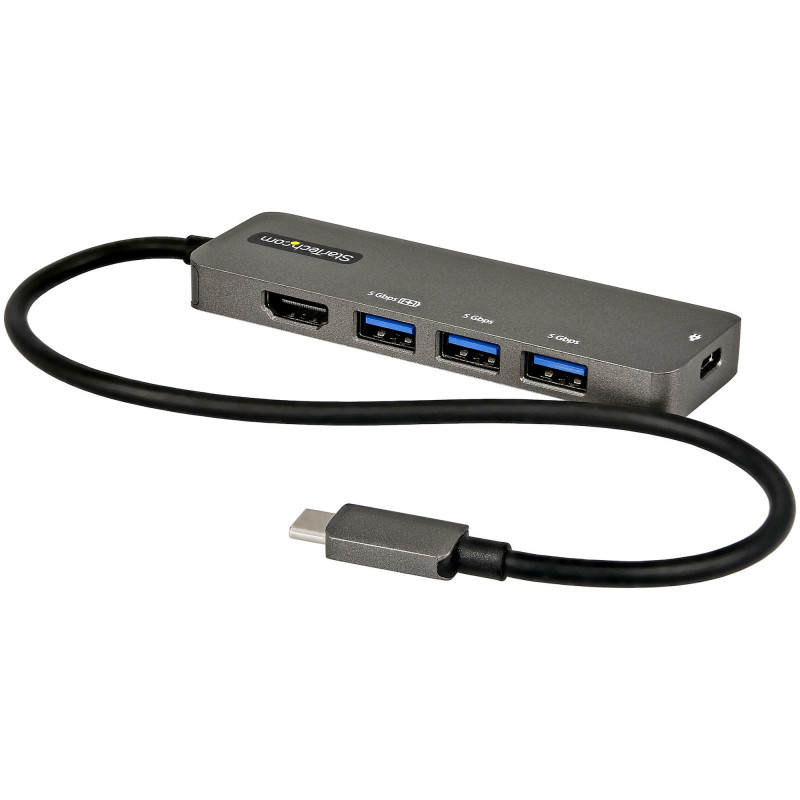 StarTech.com Adaptateur Multiport USB-C - Adaptateur USB-C vers HDMI 2.0b 4K 60Hz (HDR10), Alimentation 100W Passthrough, Hub 4