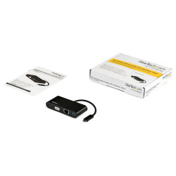 StarTech.com Adaptateur Multiport USB-C - Mini Dock USB-C avec Sortie Vidéo VGA 1080p - Power Delivery Passthrough 60W - USB 3