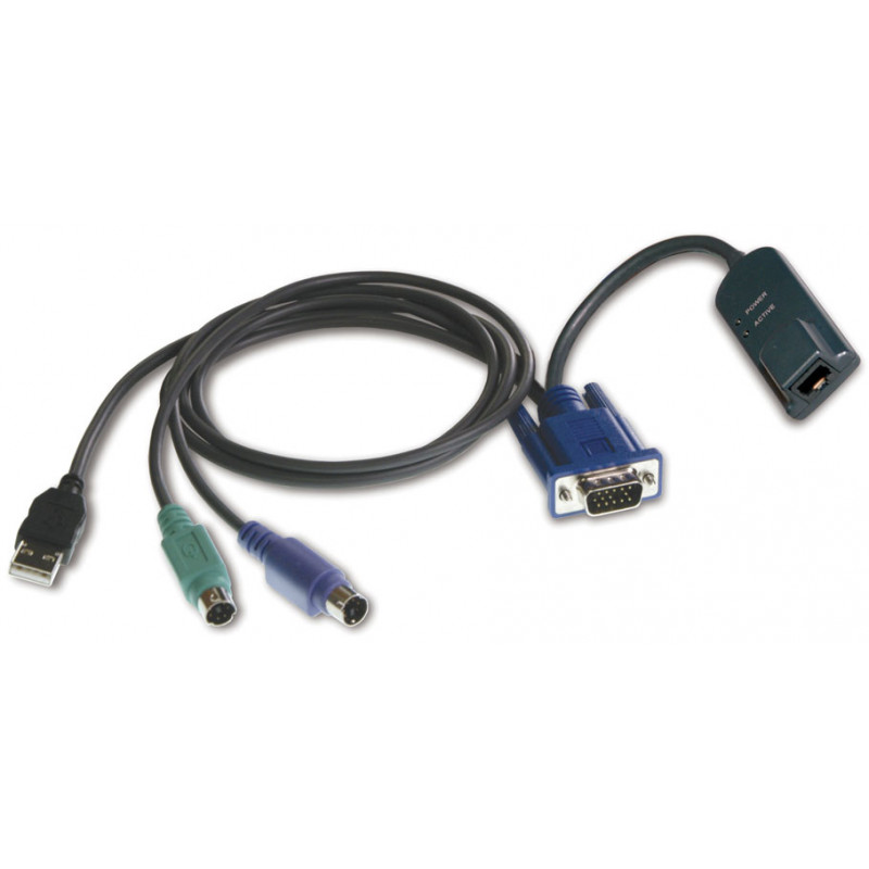 Vertiv Avocent 1 x RJ-45 Femelle - 1 x Type A Mâle USB, 1 x HD-15 Mâle, 2 x Mini-DIN (PS/2) Mâle Clavier/Souris
