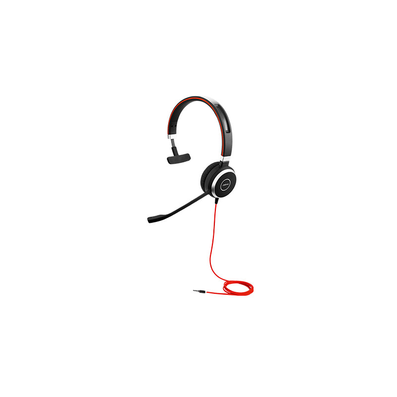 Jabra Evolve 40 Casque Avec fil Arceau Bureau/Centre d'appels Bluetooth Noir, Rouge, Argent