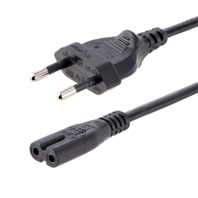 StarTech.com Câble d'Alimentation pour Ordinateur Portable de 3m - Prise EU vers Connecteur C7, 2,5A 250V, 18AWG - Câble d'Al