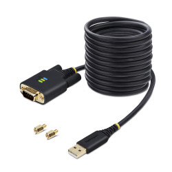 StarTech.com Adaptateur USB vers Série de 3m - COM Rétention, Câble Adaptateur/Convertisseur USB RS232, Vis/Écrous Intercha