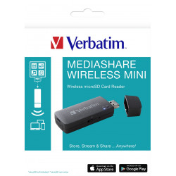 Verbatim MediaShare Mini lecteur de carte mémoire USB 2.0/Wi-Fi Noir