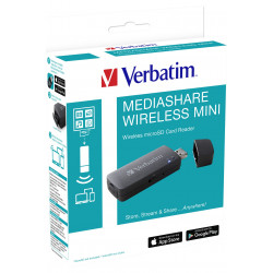 Verbatim MediaShare Mini lecteur de carte mémoire USB 2.0/Wi-Fi Noir