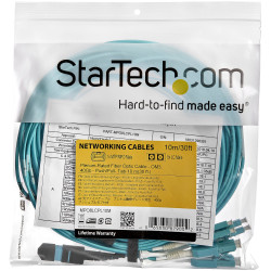 StarTech.com MPO8LCPL10M câble InfiniBand et à fibres optiques 10 m MPO/MTP 8x LC Couleur aqua
