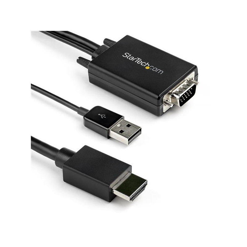 StarTech.com Câble adaptateur VGA vers HDMI - 2 m - 1080p - Audio USB - Alimenté par USB