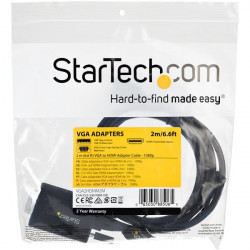 StarTech.com Câble adaptateur VGA vers HDMI - 2 m - 1080p - Audio USB - Alimenté par USB