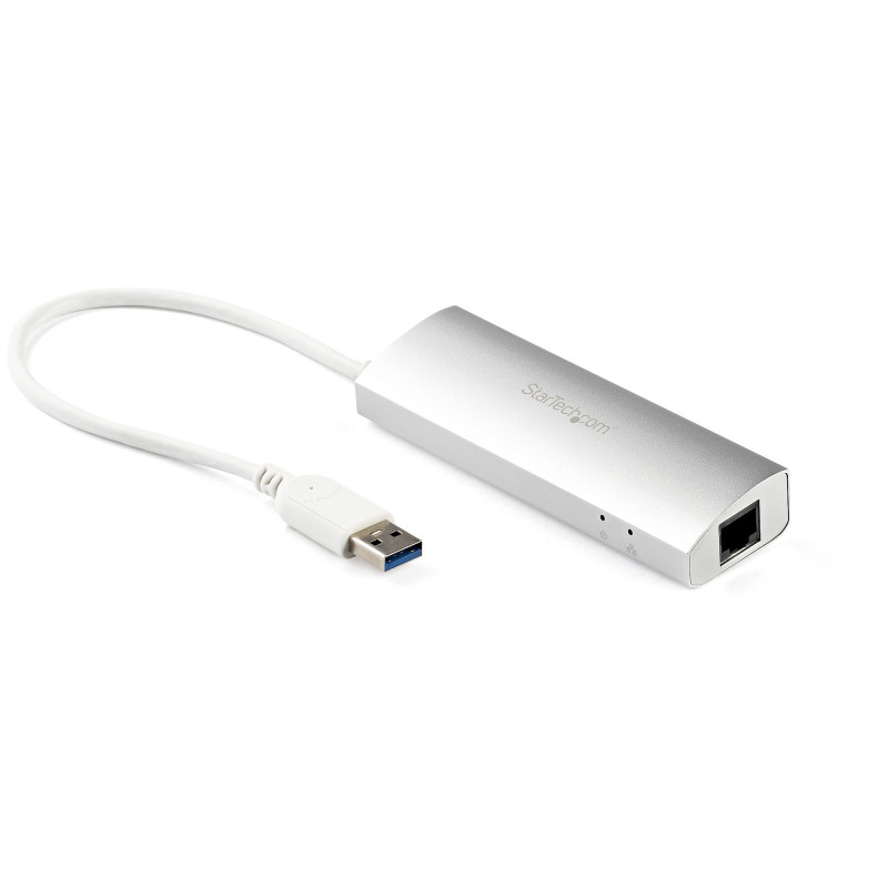 StarTech.com Hub USB à 3 Ports avec Ethernet, USB-A, Gigabit Ethernet/GbE, USB 5Gbps, Design Robuste, Alimentation par Bus, Hu