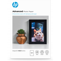 HP Papier photo Advanced brillant sans bordure - 25 feuilles/10 x 15 cm