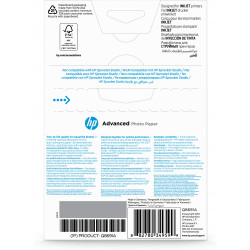 HP Papier photo Advanced brillant sans bordure - 25 feuilles/10 x 15 cm