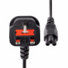 StarTech.com Cordon d'alimentation en trèfle pour GB BS1363 vers C5 de 1m pour ordinateur portable M/F - Noir