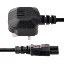 StarTech.com Cordon d'alimentation en trèfle pour GB BS1363 vers C5 de 1m pour ordinateur portable M/F - Noir