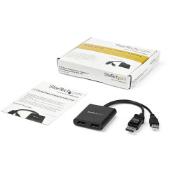 StarTech.com Répartiteur DisplayPort 1.2 à Deux Moniteurs, Adaptateur Multi-Moniteur DisplayPort vers 2x DP, Hub MST Double p