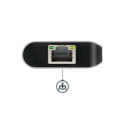 StarTech.com Adaptateur Multiport USB C, Station d'Accueil USB-C Portable vers HDMI 4K, Hub USB 3.0 2 pts, SD/SDHC, GbE, 60W PD