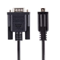 StarTech.com Câble Série RS232 Null Modem de 3m - Cordon DB9 Mâle Femelle - Câble Série Croisé avec Blindage Al-Mylar - P