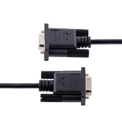 StarTech.com Câble Série RS232 Null Modem de 3m - Cordon DB9 Mâle Femelle - Câble Série Croisé avec Blindage Al-Mylar - P