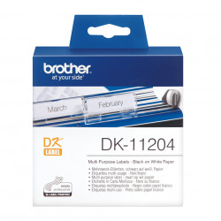 Brother DK-11204 - Rouleau d'étiquettes original – Noir sur blanc, 17 x 54 mm