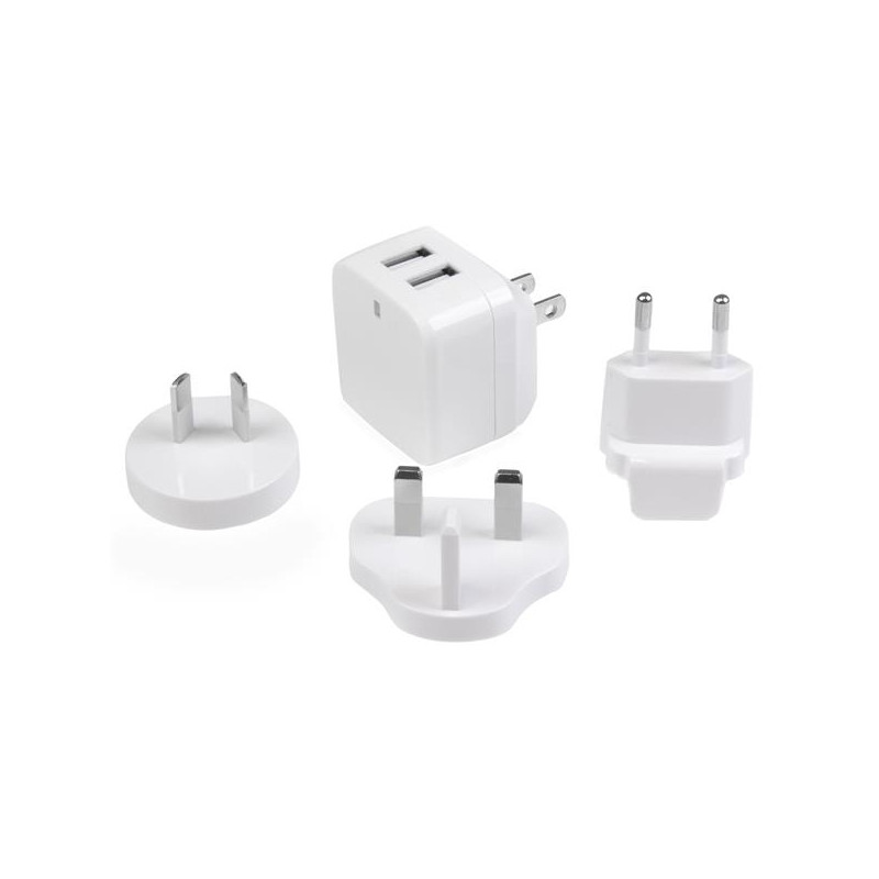 StarTech.com Chargeur mural USB à 2 ports - Haute puissance 17W / 3,4A - Chargeur de voyage international - Blanc