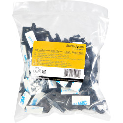 StarTech.com 100 Pinces Attache Câbles Adhésives Noir, Organiseur Câbles Réseau/Ethernet/Bureau/Ordinateur, Range Câbles B