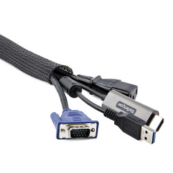 StarTech.com Gaine de Câble Tressée de 3m - Organisateur de Câble Gros Calibre, 3cm de Diamètre - Protège Câble Électriq